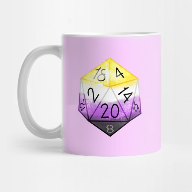 Nonbinary Pride D20 Dice by theoneKierce